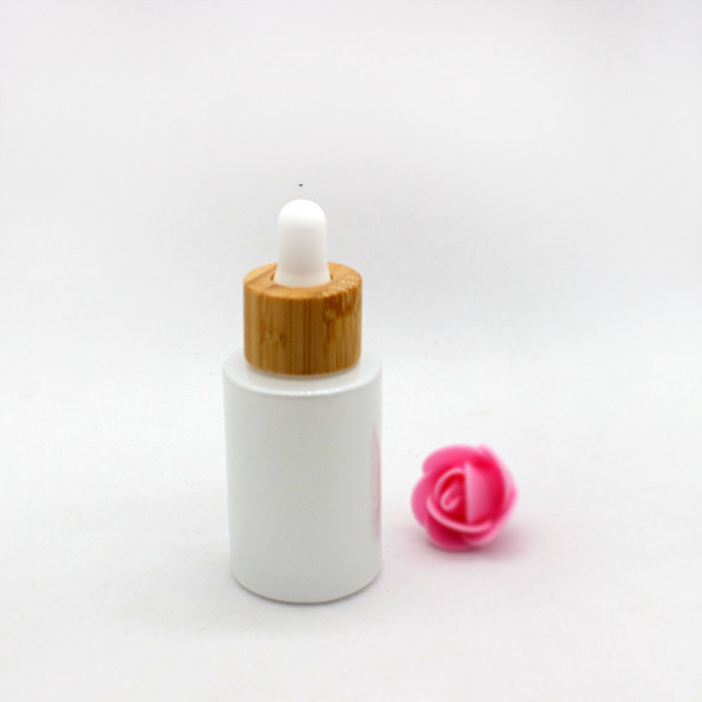 30ml pearlescent white glass dropper bottle cosmetic essential oil emulsion pipette packaging container