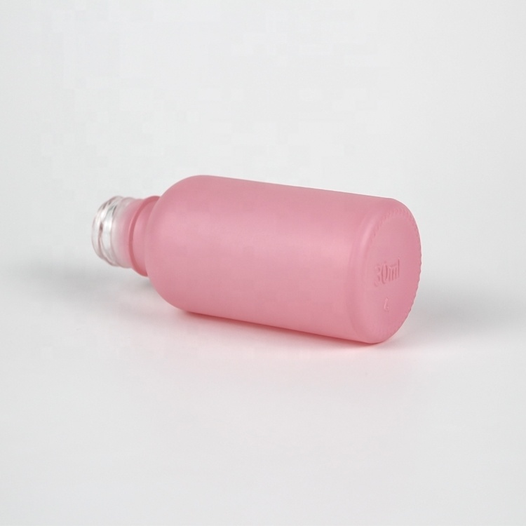 30ml pink glass essence oil bottle frosted glass dropper bottle cosmetic dropper bottle