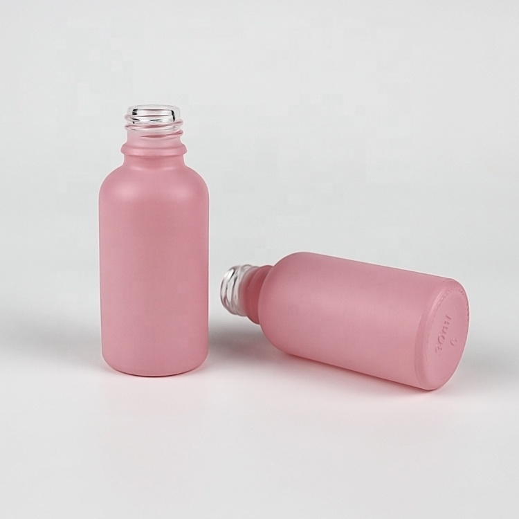 30ml pink glass essence oil bottle frosted glass dropper bottle cosmetic dropper bottle