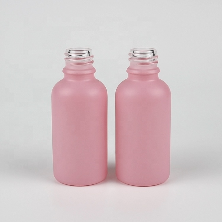 30ml pink glass essence oil bottle frosted glass dropper bottle cosmetic dropper bottle