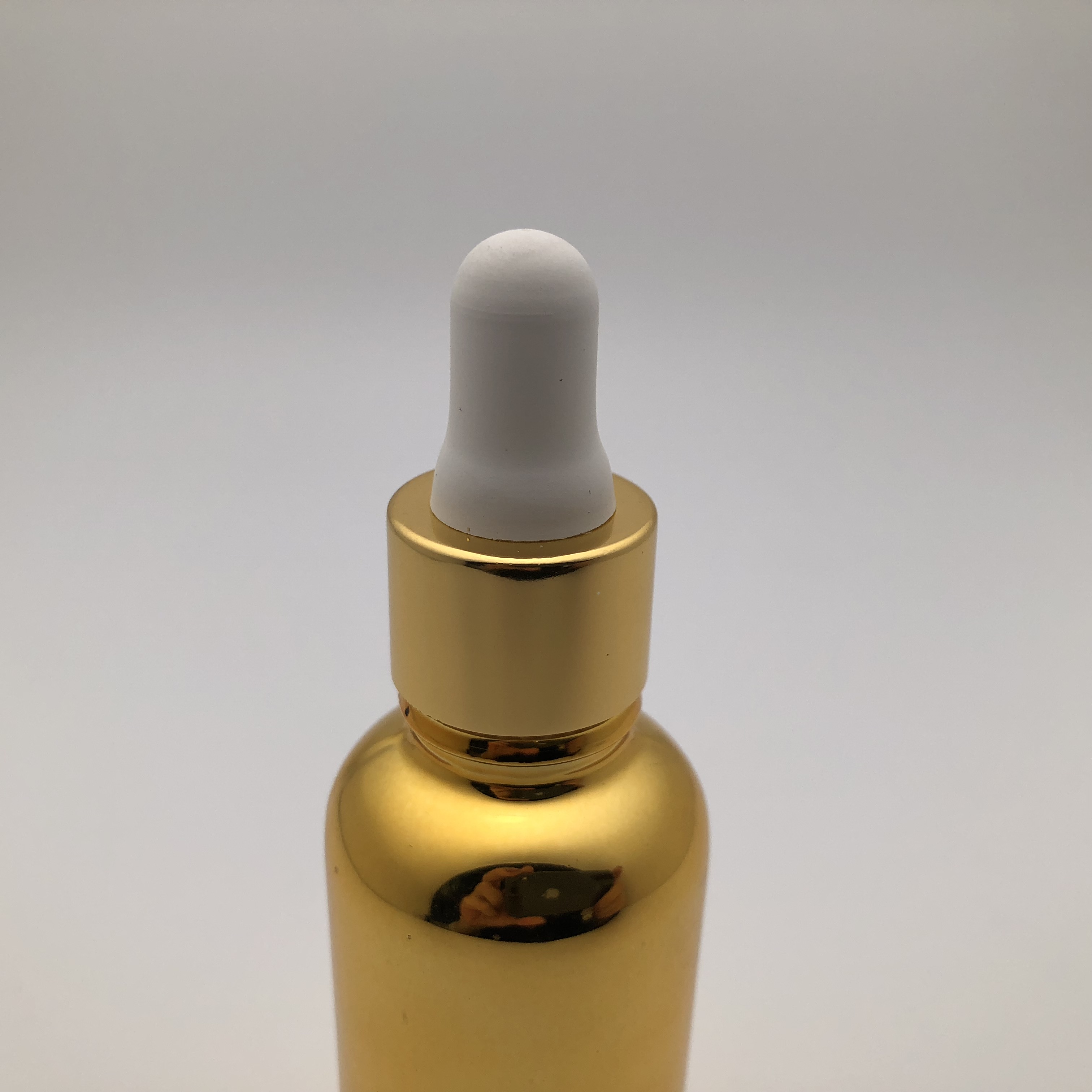 30ml printing cosmetic glass bottle dropper gold shoulder