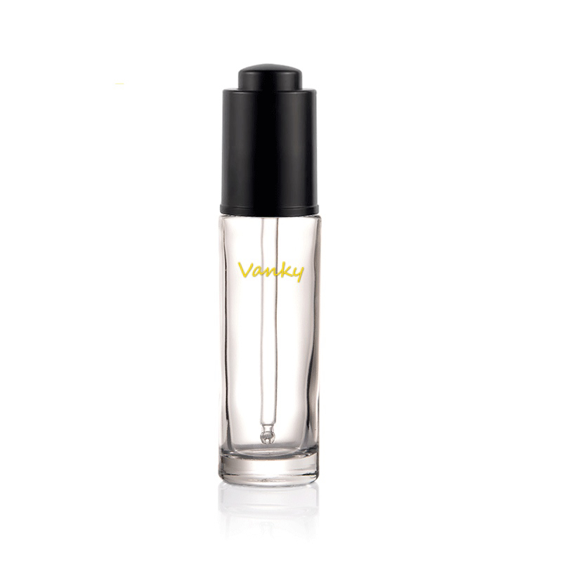 30ml push type dropper essential oil cosmetic glass bottle