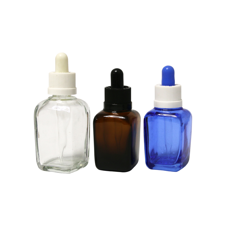 30ml rectangle flat square essential oil glass bottle