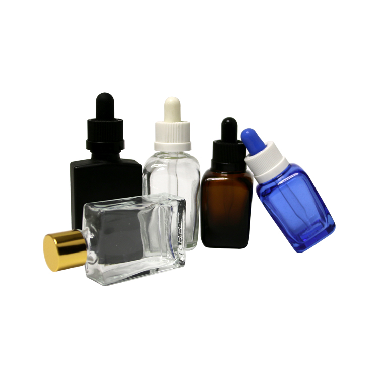 30ml rectangle flat square essential oil glass bottle