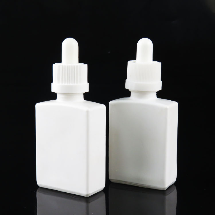 30ml rectangle frosted glass dropper bottle black white amber green blue eliquid bottle with childproof cap