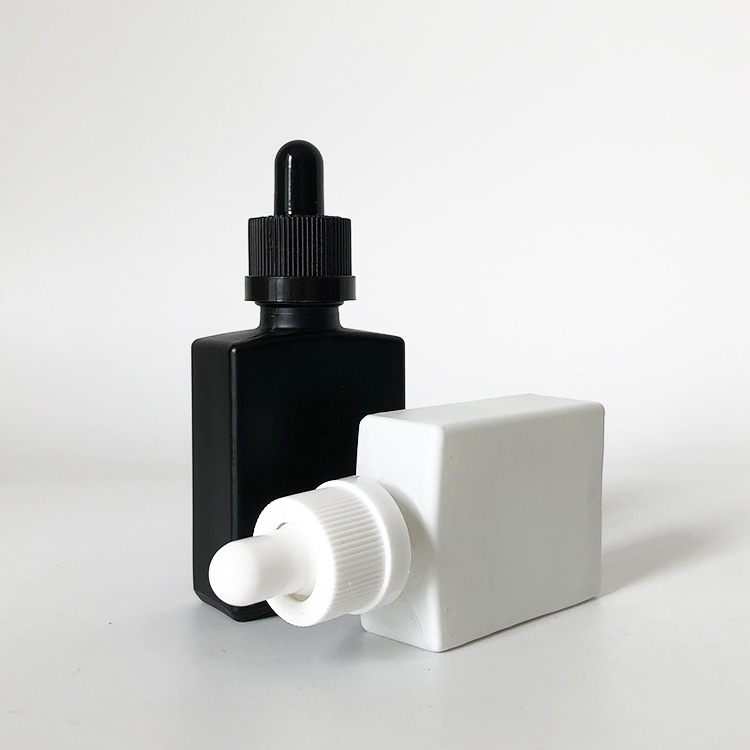 30ml rectangle glass dropper bottle black white matt glass dropper bottles wholesale for essential oil