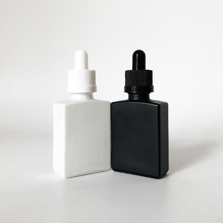 30ml rectangle glass dropper bottle black white matt glass dropper bottles wholesale for essential oil