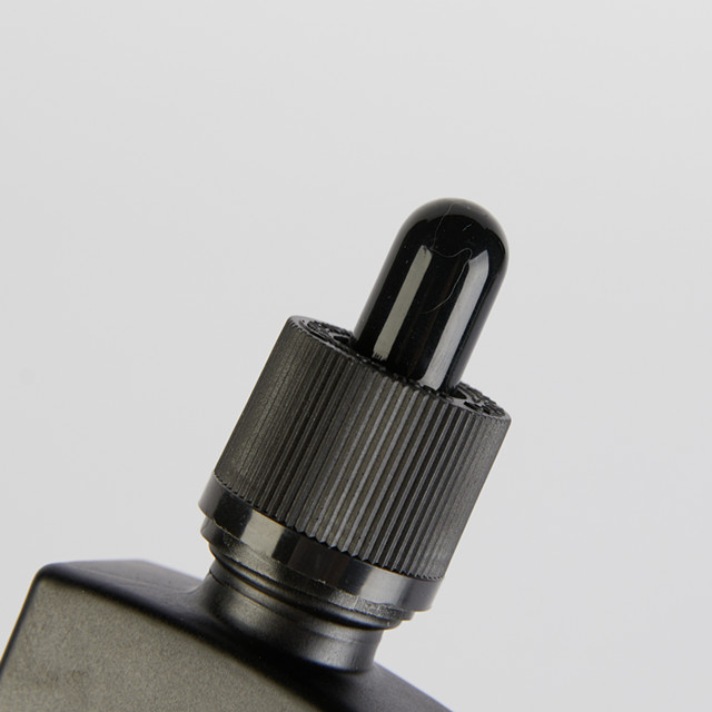 30ml rectangular black glass bottle empty beard e liquid oil glass bottle square matte black glass bottle