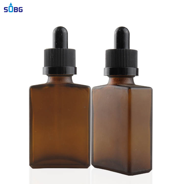 30ml rectangular frosted amber glass dropper bottle glass e juice bottle glass bottle with dropper