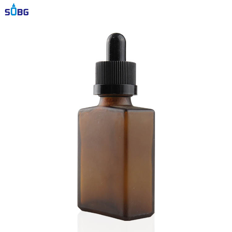 30ml rectangular frosted amber glass dropper bottle glass e juice bottle glass bottle with dropper