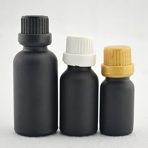 30ml serum essential oil black glass dropper bottle with aluminum rubber stopper cap