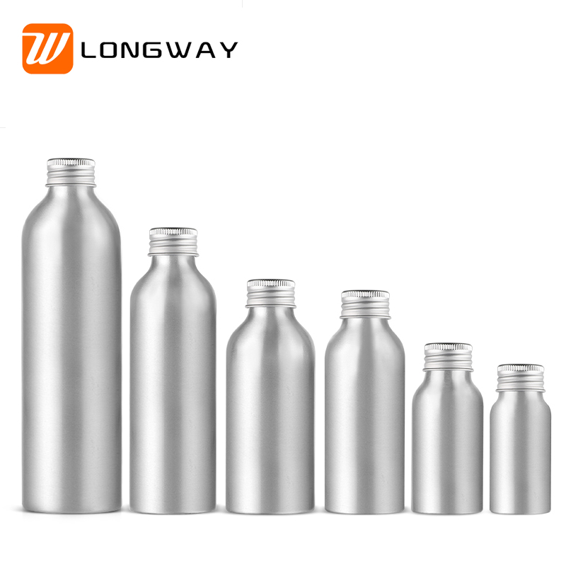 30ml silver cosmetic daily use aluminium bottles with screw lid