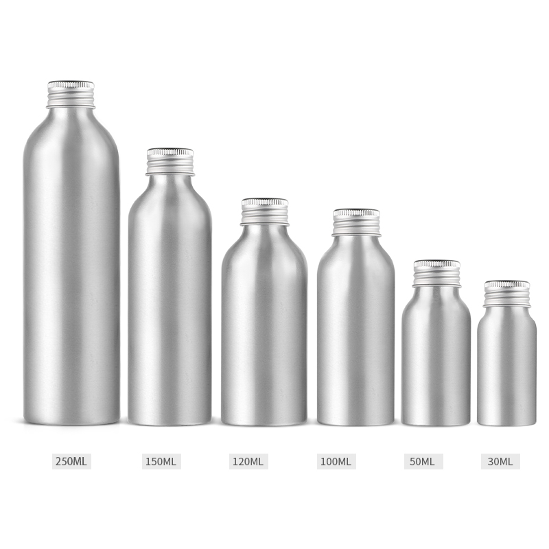 30ml silver cosmetic daily use aluminium bottles with screw lid