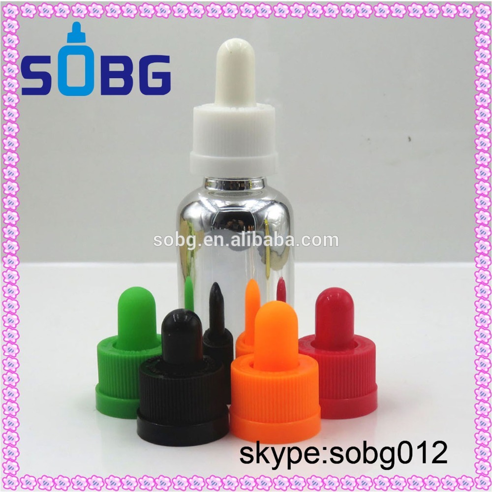30ml silver metallic dropper e liquid eliquid electroplating glass bottle