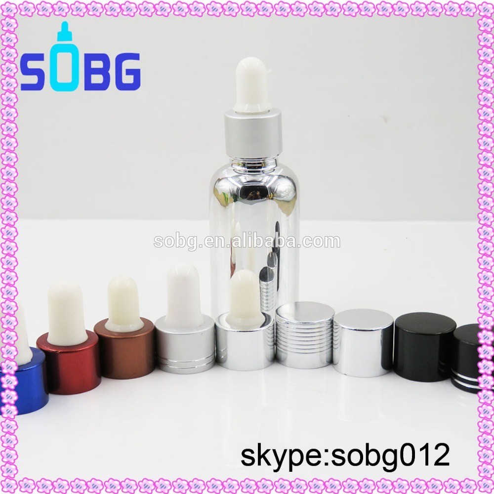 30ml silver metallic dropper e liquid eliquid electroplating glass bottle