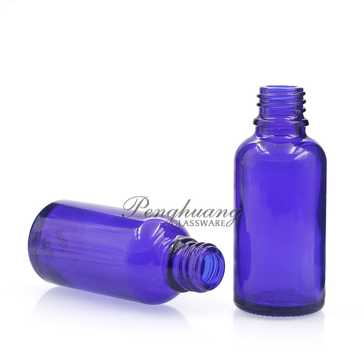 30ml small blue glass dropper bottle essential oil bottle dropper glass bottle cobalt packaging cosmetic package wholesale stock