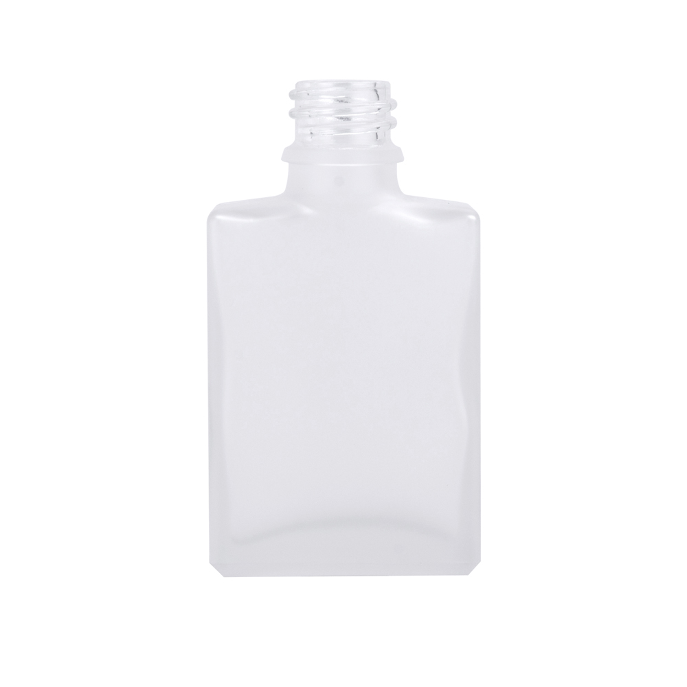 30ml square flat glass cosmetic bottle with dropper and bamboo cap