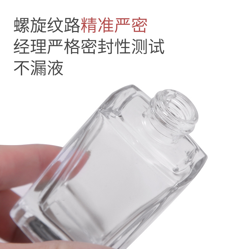 30ml square liquid foundation pump bottle frosted glass empty cosmetics bottles