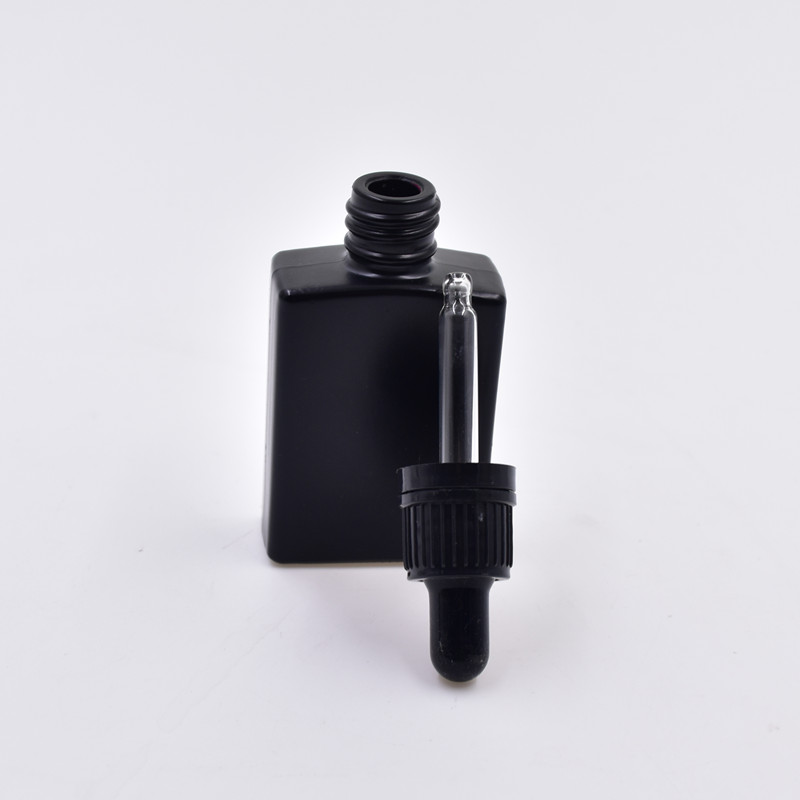 30ml square matte black with dropper essential Oil Glass Bottle women essentials brown glass bottles