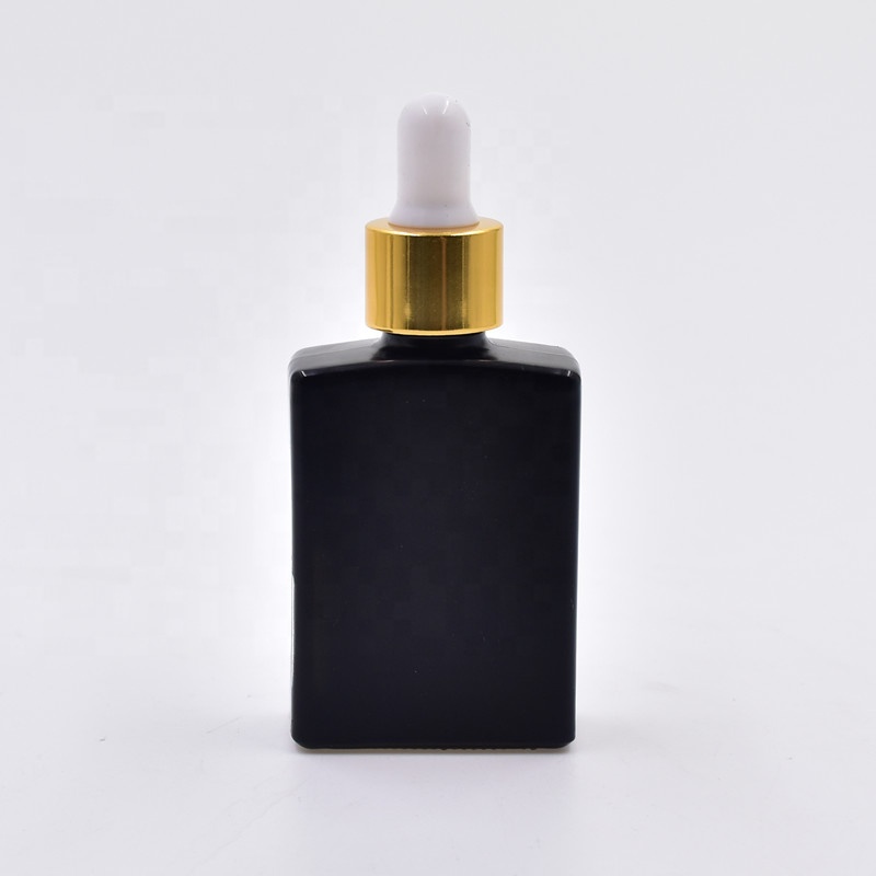 30ml square matte black with dropper essential Oil Glass Bottle women essentials brown glass bottles