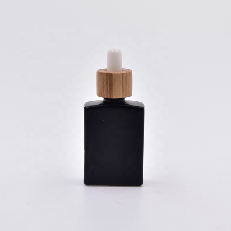 30ml square matte black with dropper essential Oil Glass Bottle women essentials brown glass bottles
