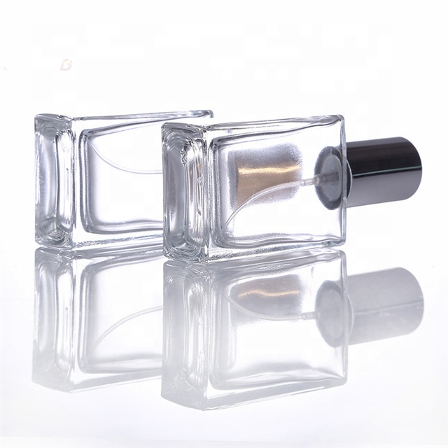 30ml square round shape empty glass pocket perfume bottle