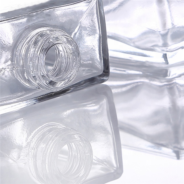 30ml square round shape empty glass pocket perfume bottle