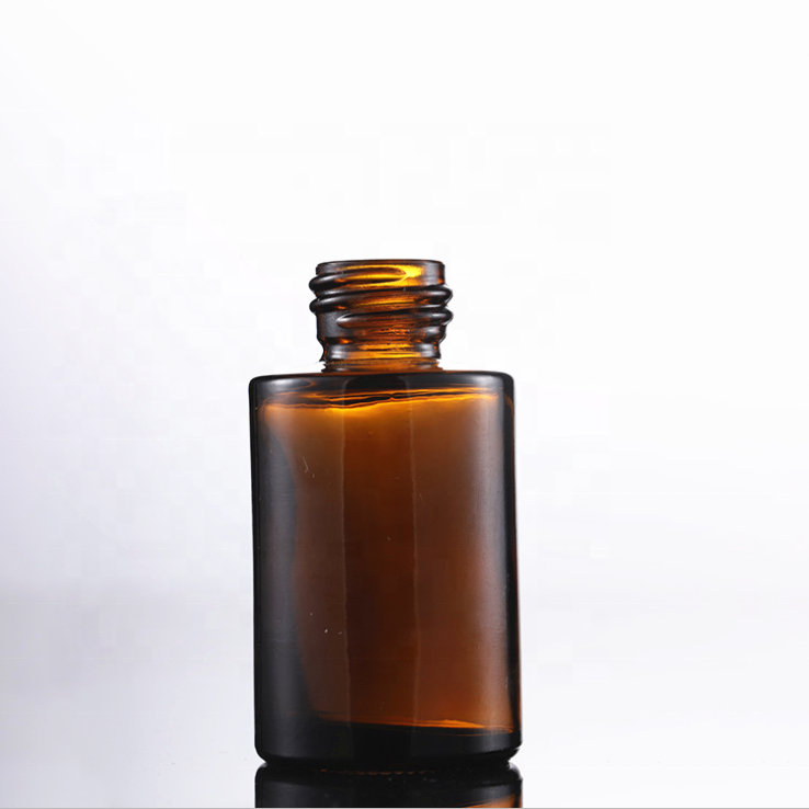 30ml transparent frosted flat shoulder essence bottle 30ml tea colored original liquid glass dropper amber bottles