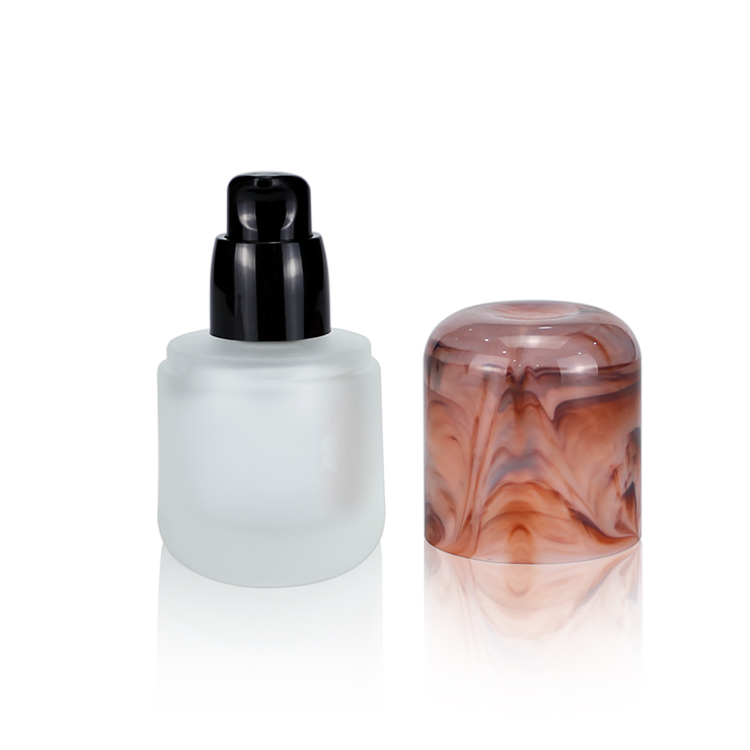 30ml transparent glass pump bottles with cap glass bottle for cosmetic packaging glass jars and bottles