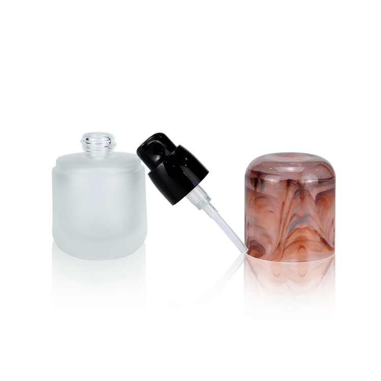 30ml transparent glass pump bottles with cap glass bottle for cosmetic packaging glass jars and bottles