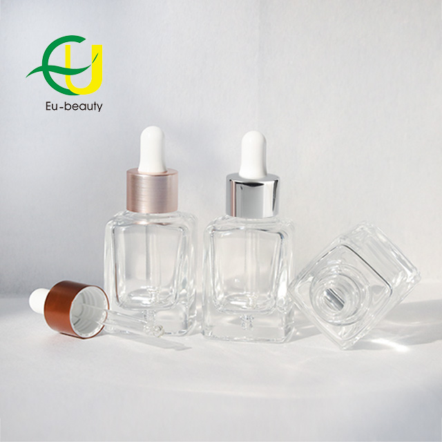 30ml unique oval shape glass dropper bottle luxury cosmetic bottle