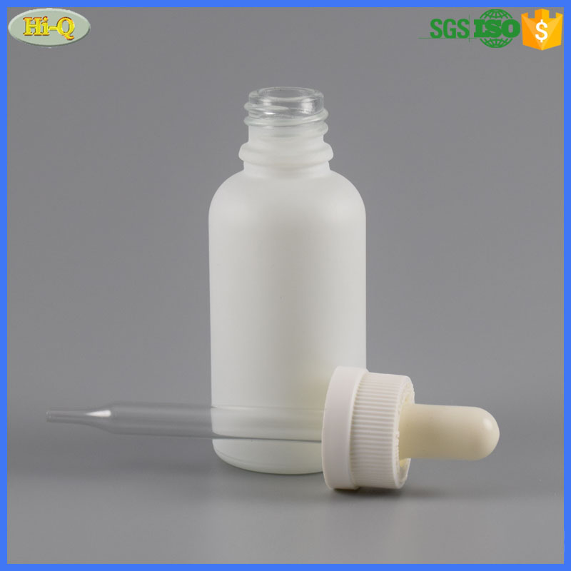 30ml white essential oil round frost glass bottle 30 ml black matt dropper bottle for vape liquid
