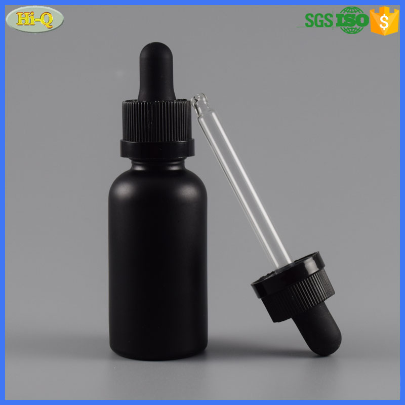 30ml white essential oil round frost glass bottle 30 ml black matt dropper bottle for vape liquid
