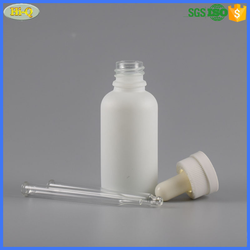 30ml white essential oil round frost glass bottle 30 ml black matt dropper bottle for vape liquid