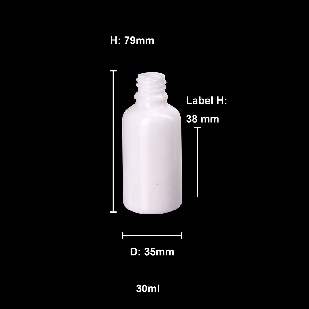30ml white plastic dropper pipette empty opal white glass bottle 30 ml glass dropper bottle for 1 oz essential oil
