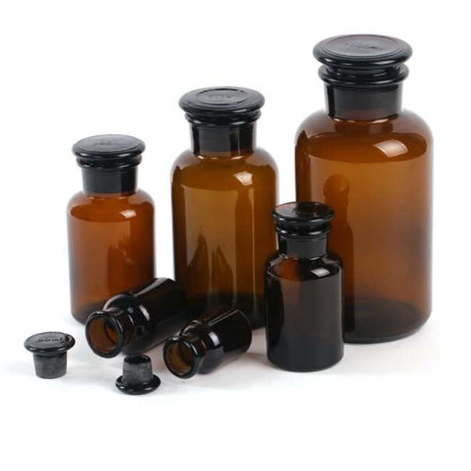 30ml60ml125ml250ml500ml1000ml wide mouth lab chemical brown amber glass reagent bottle