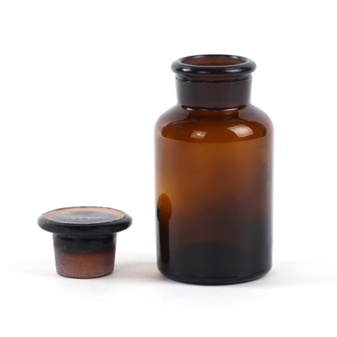 30ml60ml125ml250ml500ml1000ml wide mouth lab chemical brown amber glass reagent bottle
