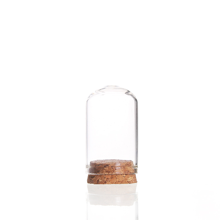 30mm diameter mini glass dome round bottom glass vials with cork