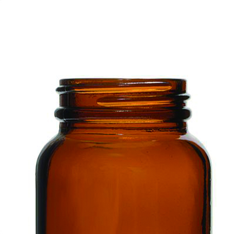 32 OZ AMBER WIDE MOUTH PACKER GLASS BOTTLES with plastic cap