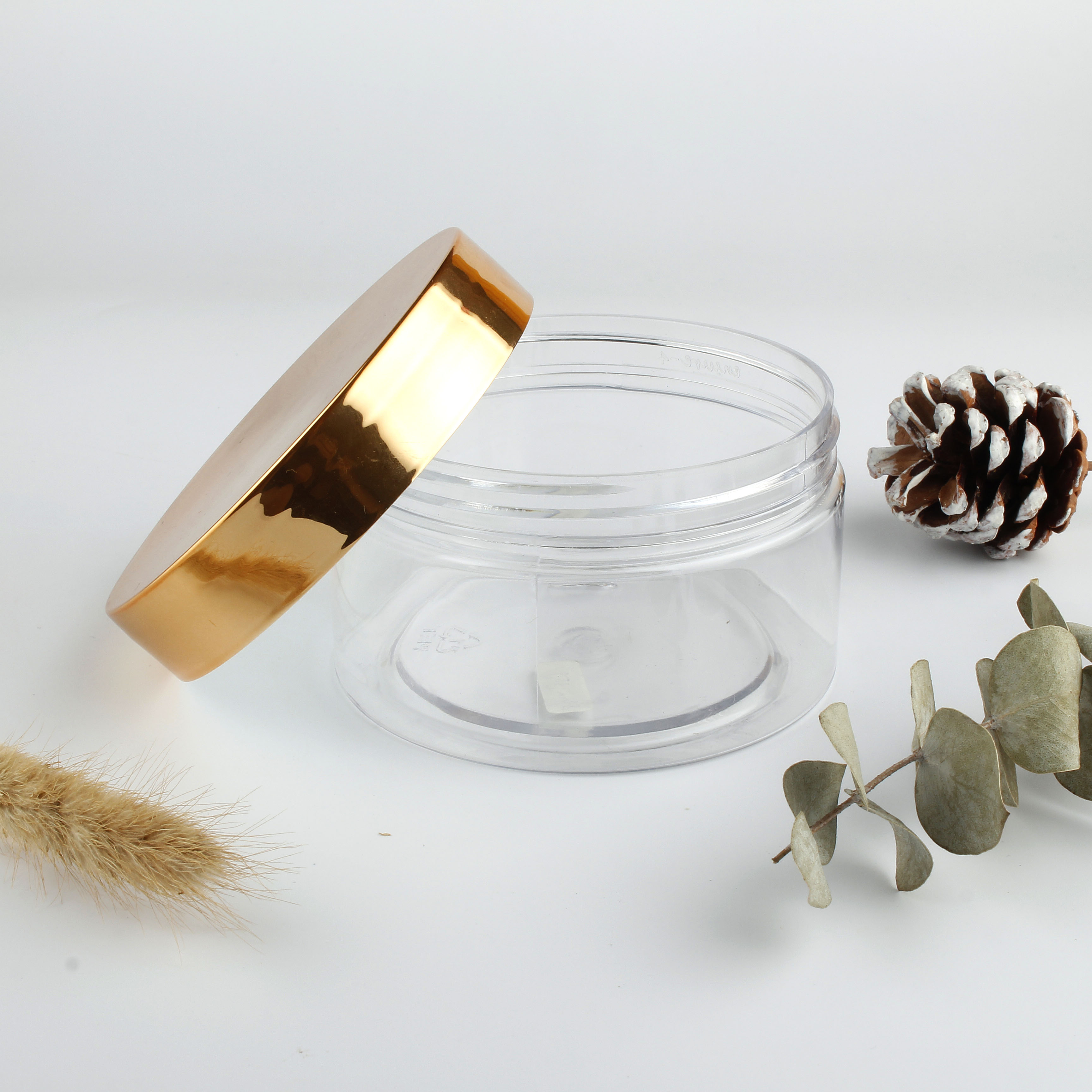 32 ounce Black Plastic Jars with Aluminum Gold Lids