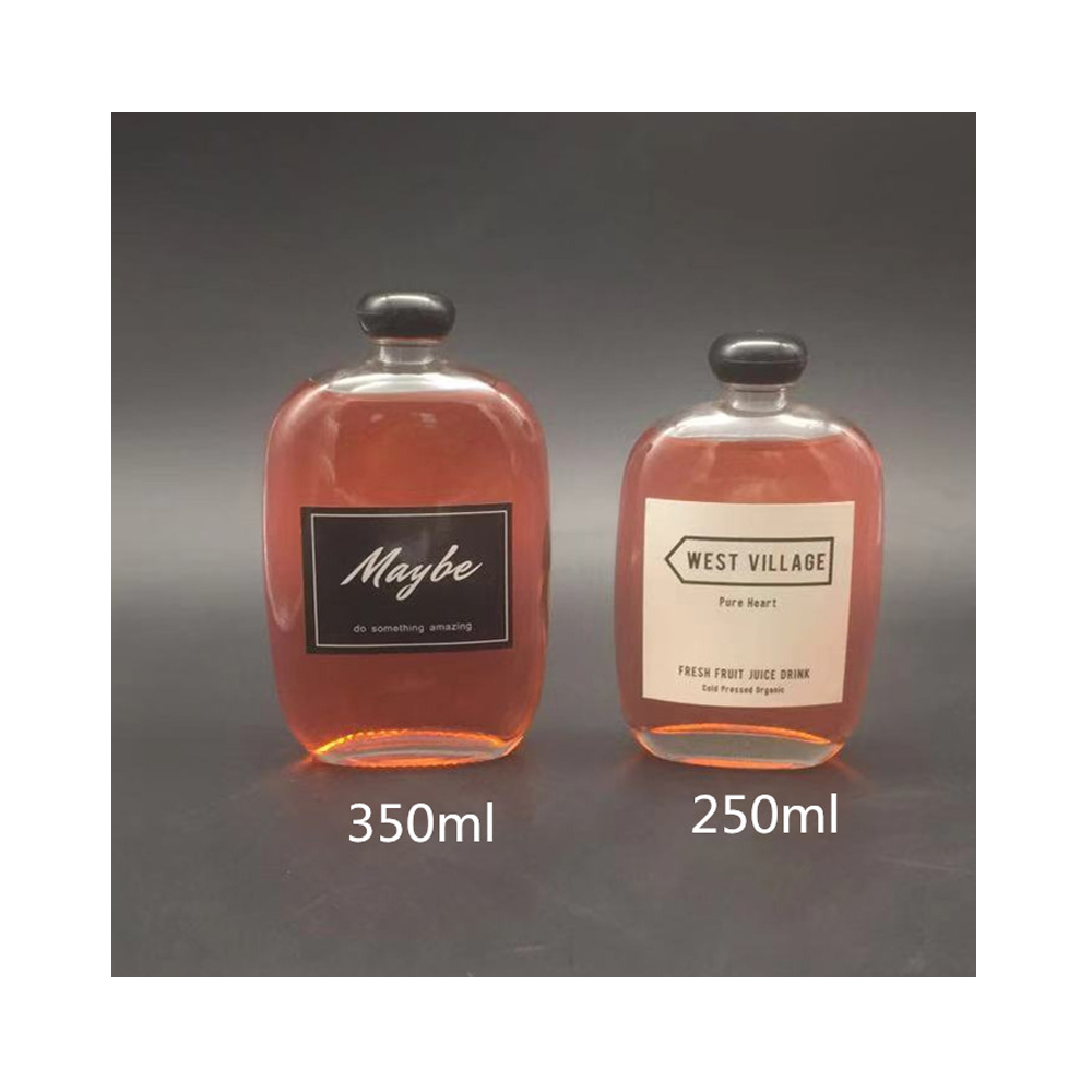 320 Ml /300Ml Clear Juice,Milk, Coffee, Glass Beverage Bottles Wholesale With Metal Lid