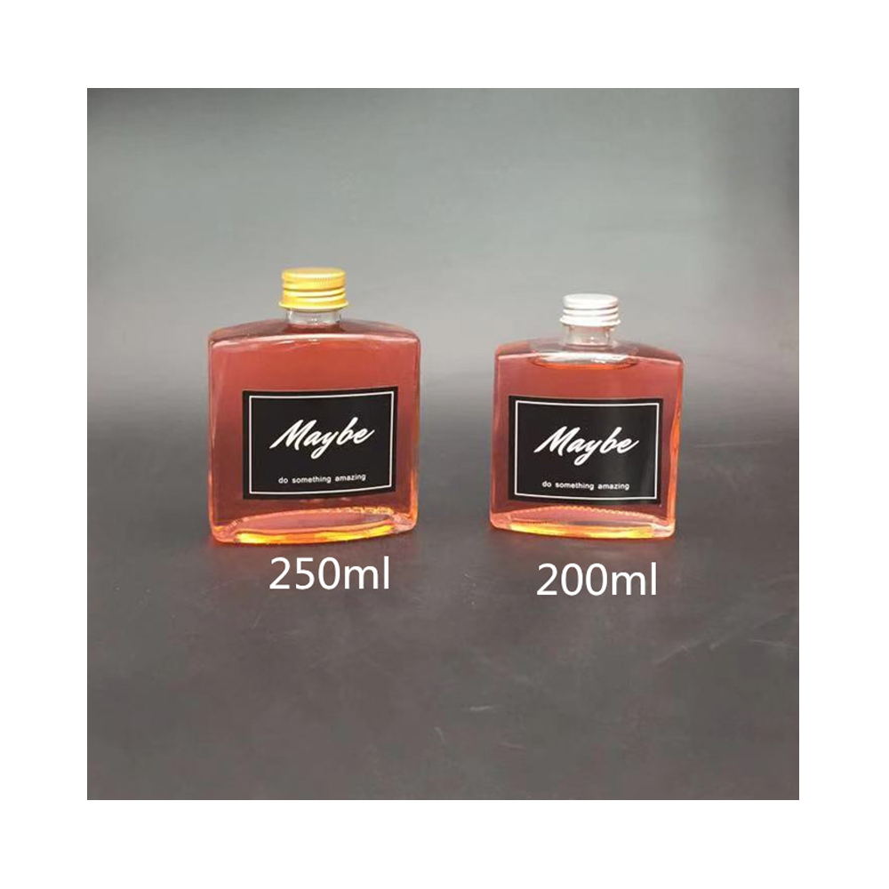 320 Ml /300Ml Clear Juice,Milk, Coffee, Glass Beverage Bottles Wholesale With Metal Lid