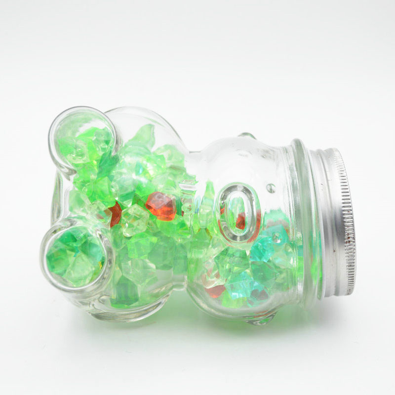 320ml Clear Glass Honey Bear Jars with Silver Lids for Honey, Cookie/Candy/Wish Star