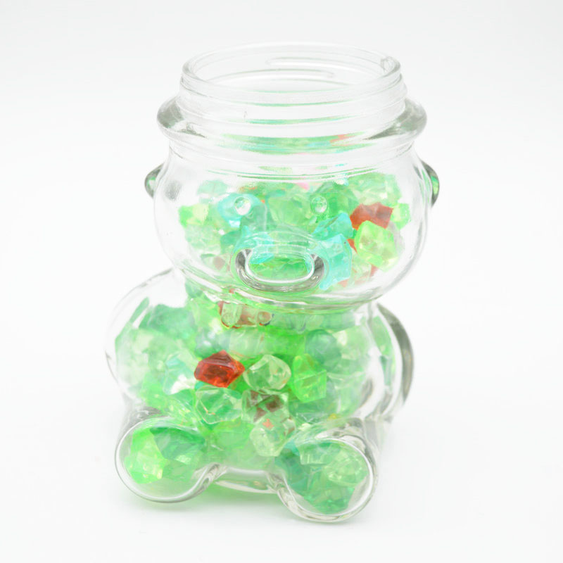 320ml Clear Glass Honey Bear Jars with Silver Lids for Honey, Cookie/Candy/Wish Star