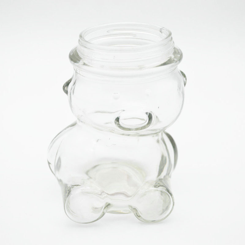 320ml Clear Glass Honey Bear Jars with Silver Lids for Honey, Cookie/Candy/Wish Star