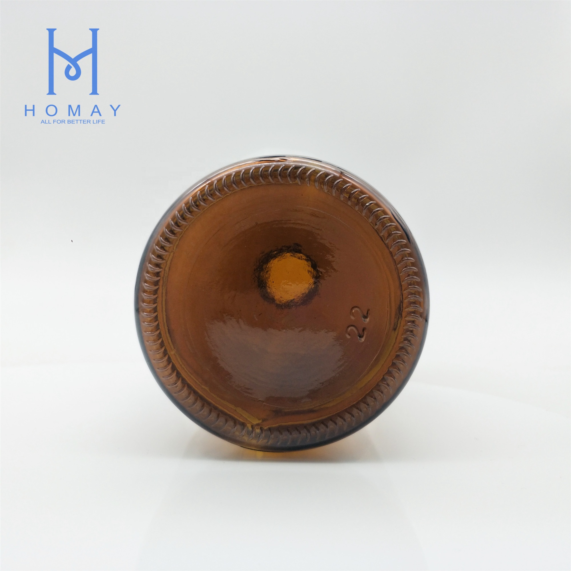 32OZ 1000ml amber boston round glass bottle with black plastic caps