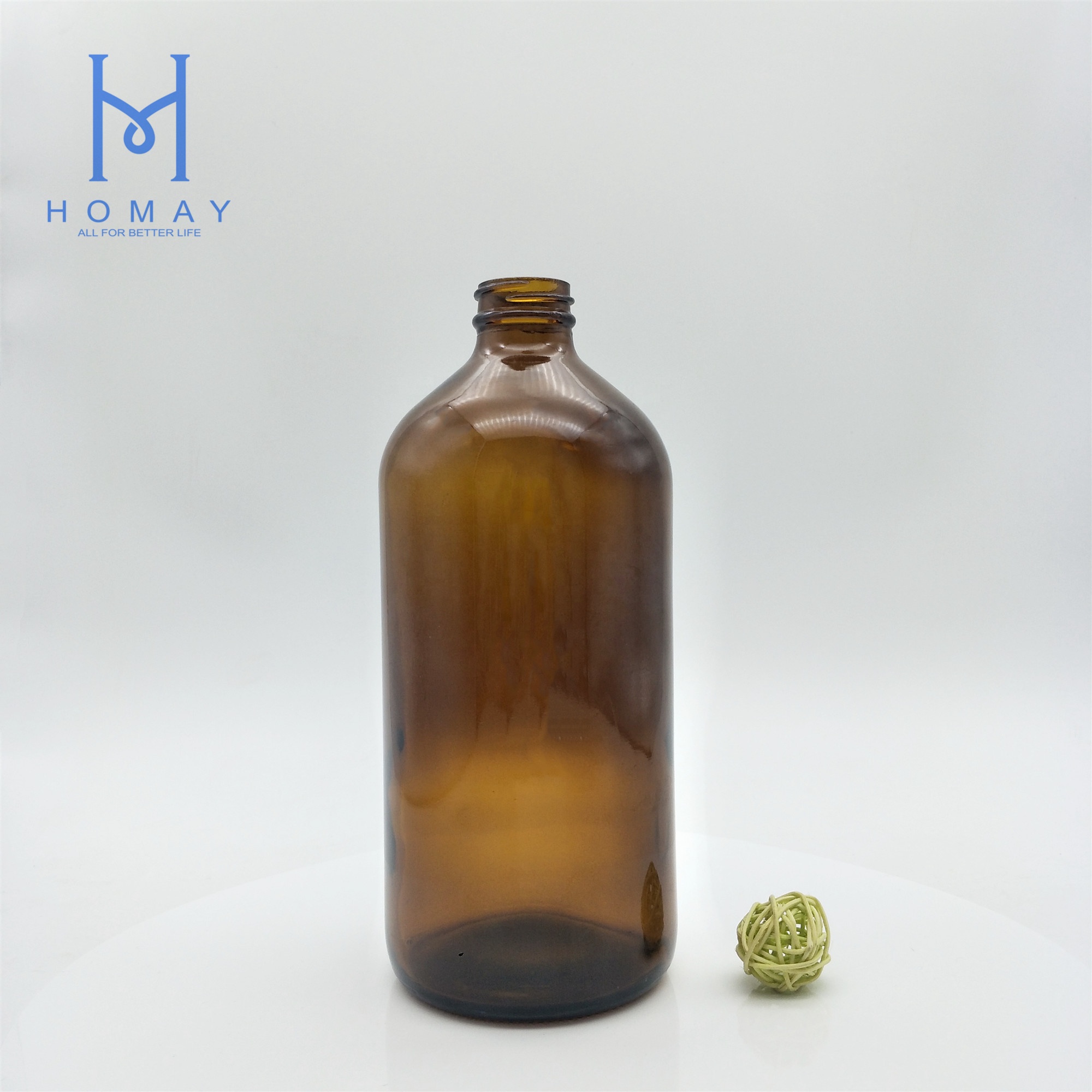 32OZ 1litre boston round glass bottle 1000ml pharmaceutical amber boston glass bottle