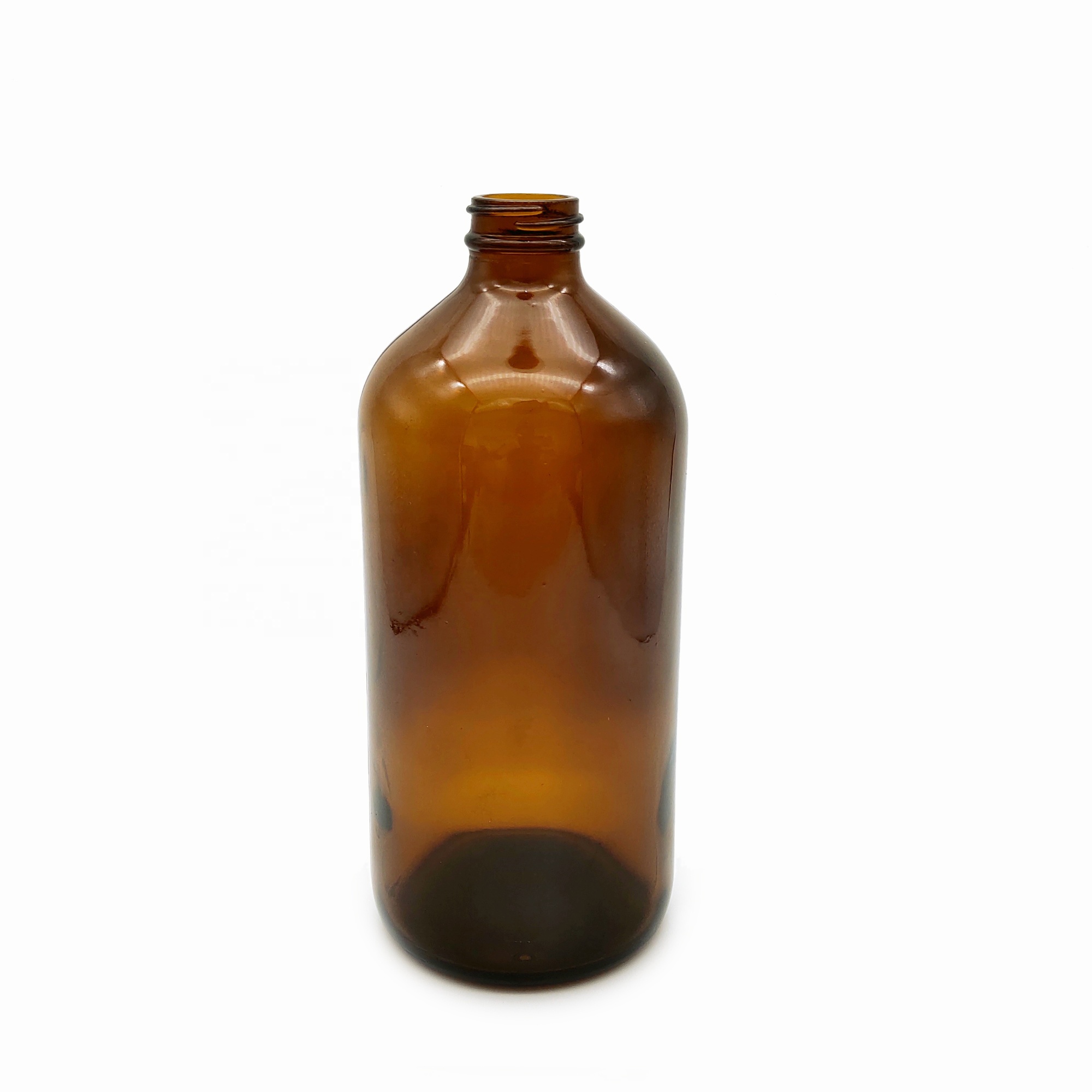 32oz 1000ml Boston Round Amber Glass Bottle