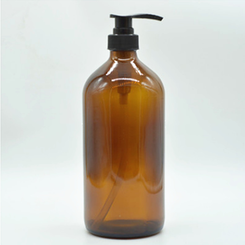 32oz 16oz Amber Boston Round Glass Bottles