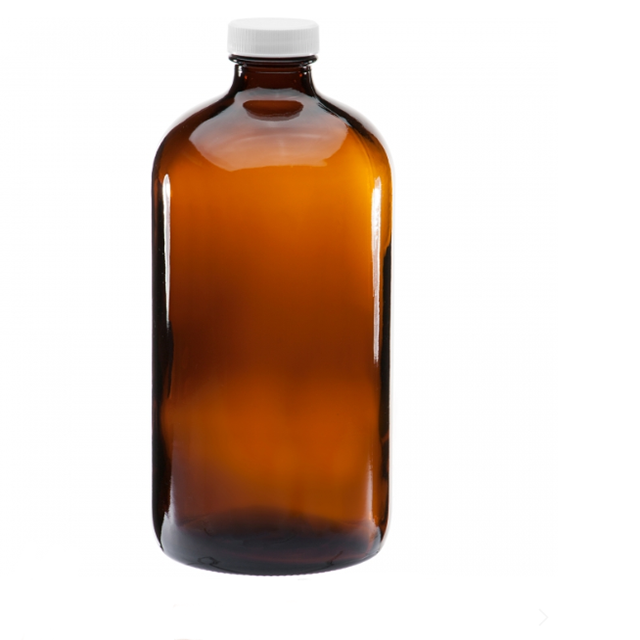32oz Amber Boston Round Glass Bottle